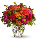 How Sweet It Is - Hot Pink & Orange Vase from Olney's Flowers of Rome in Rome, NY